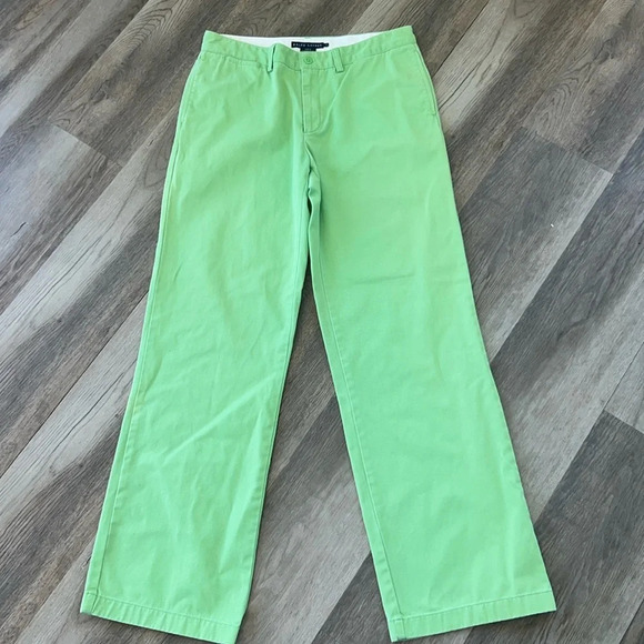 Lime Green Fun AF Ralph Lauren Women’s Straight Leg Chinos | Pants Size 8 - Picture 1 of 10
